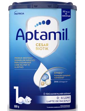Lapte Praf CesarBiotik 1, 0-6 luni, 800g, Aptamil