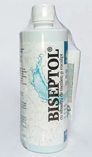 Apa de gura cu argint ionic Biseptol, 480ml + pasta de dinti Biseptol, 15ml, Dacia Plant