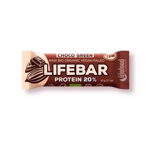 Baton Lifebar plus ciocolata si proteine raw eco 47g (Lifefood)