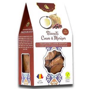 Biscuiti vegani cu cocos si merisor, 130 g, Ambrozia