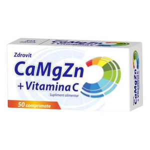 CaMgZn + Vitamina C, 50 comprimate, Zdrovit