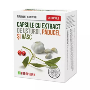 Capsule cu extract de Usturoi cu Paducel si Vasc, 30 capsule, Parapharm