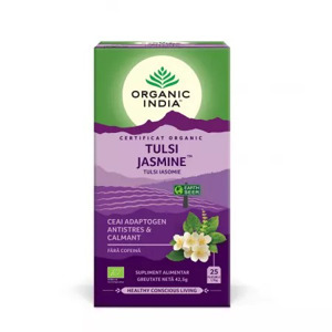 Ceai Adaptogen Tulsi Iasomie, 25 plicuri, Organic India 