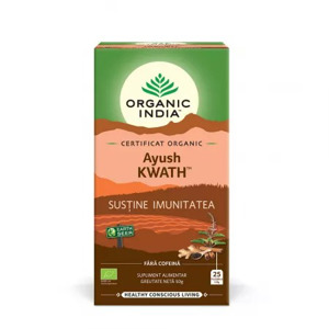 Ceai Bio Tulsi Ayush KWATH, 25 plicuri, Organic India 