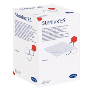 Comprese din tifon sterile Sterilux ES, 7,5 cm x 7,5 cm, 25 plicuri, Hartmann