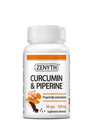 Curcumin si Piperine, 30 capsule, Zenyth