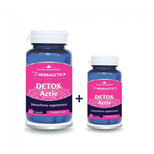 Detox Activ, 60 + 10 capsule, Herbagetica