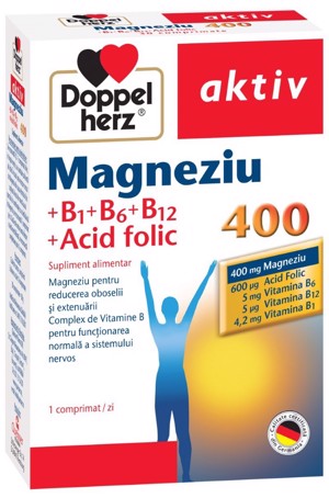 Doppel Herz Aktiv Magneziu 400+B1+B12+Ac.Folic tb. x 30