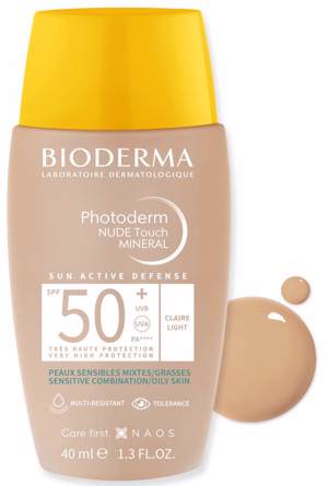 Fluid Nude Touch Mineral Claire deschis cu SPF50+ Photoderm, 40 ml, Bioderma 