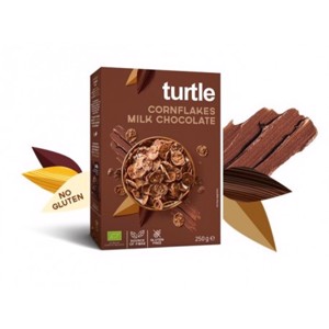 Fulgi de porumb Turtle ECO FG inveliti in ciocolata cu lapte 250g