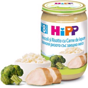 Hipp Risotto,broccoli si iepure x220g[IMP]