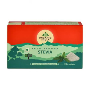 Indulcitor Natural Stevie, Hipocaloric, 25 plicuri, Organic India 
