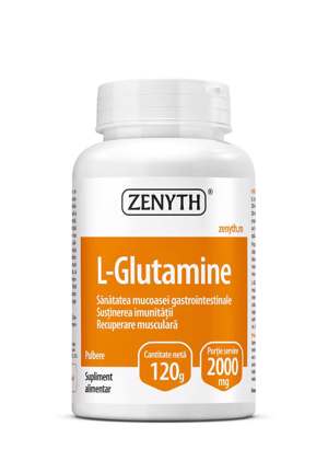 L-glutamina pulbere, 120 g, Zenyth