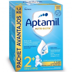 Lapte Praf Aptamil 2+ Nutri-Biotik 1200g (2x600g)
