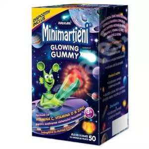 Minimartieni Glowing Gummy, 50 jeleuri, Walmark 
