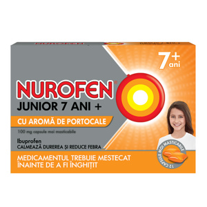 Nurofen Jr.Portocale 7ani+ cps moi x 12 (Reckit)