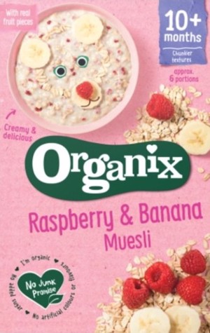 Organix Cereale Muesli Zmeura+Banane 200g,10+