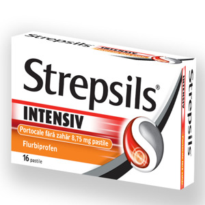 Strepsils intensiv portocale fara zahar cpr x 16 (Reckit)
