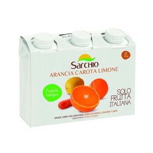 Suc ECO cu portocale morcov si lamaie 3 x 200ml (Sarchio)
