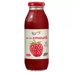 Suc natural de zmeura fara zahar Bun de Tot, 300 ml, Dacia Plant 