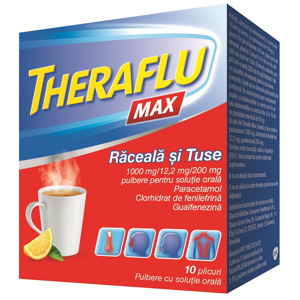 Theraflu Max Raceala si Tuse 1000 mg/12,2 mg/200 mg (Glaxosmithkline)