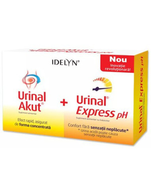 Urinal Akut Idelyn, 10 tablete + Urinal Express pH, 6 plicuri, Walmark