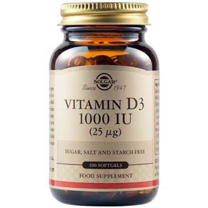 Vitamin D3, 1000 UI, 100 capsule, Solgar