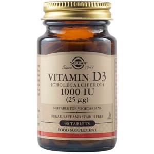 Vitamin D3 1000 UI, 90 tablete, Solgar 