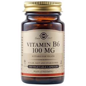 Vitamina B6, 100 mg, 100 capsule, Solgar