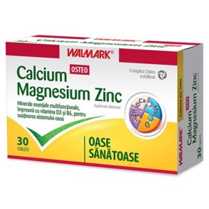 Walmark Calciu,Magneziu,Zinc,Osteo, 30 tablete, Walmark