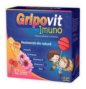 Zdrovit Gripovit Imuno x12 acadele cu aroma de cirese