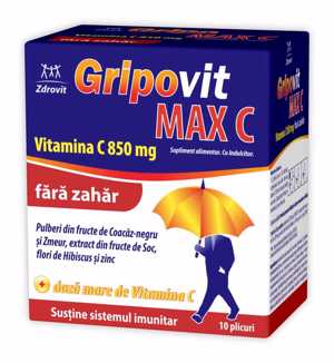 Zdrovit Gripovit Max C fara zahar x 10plc